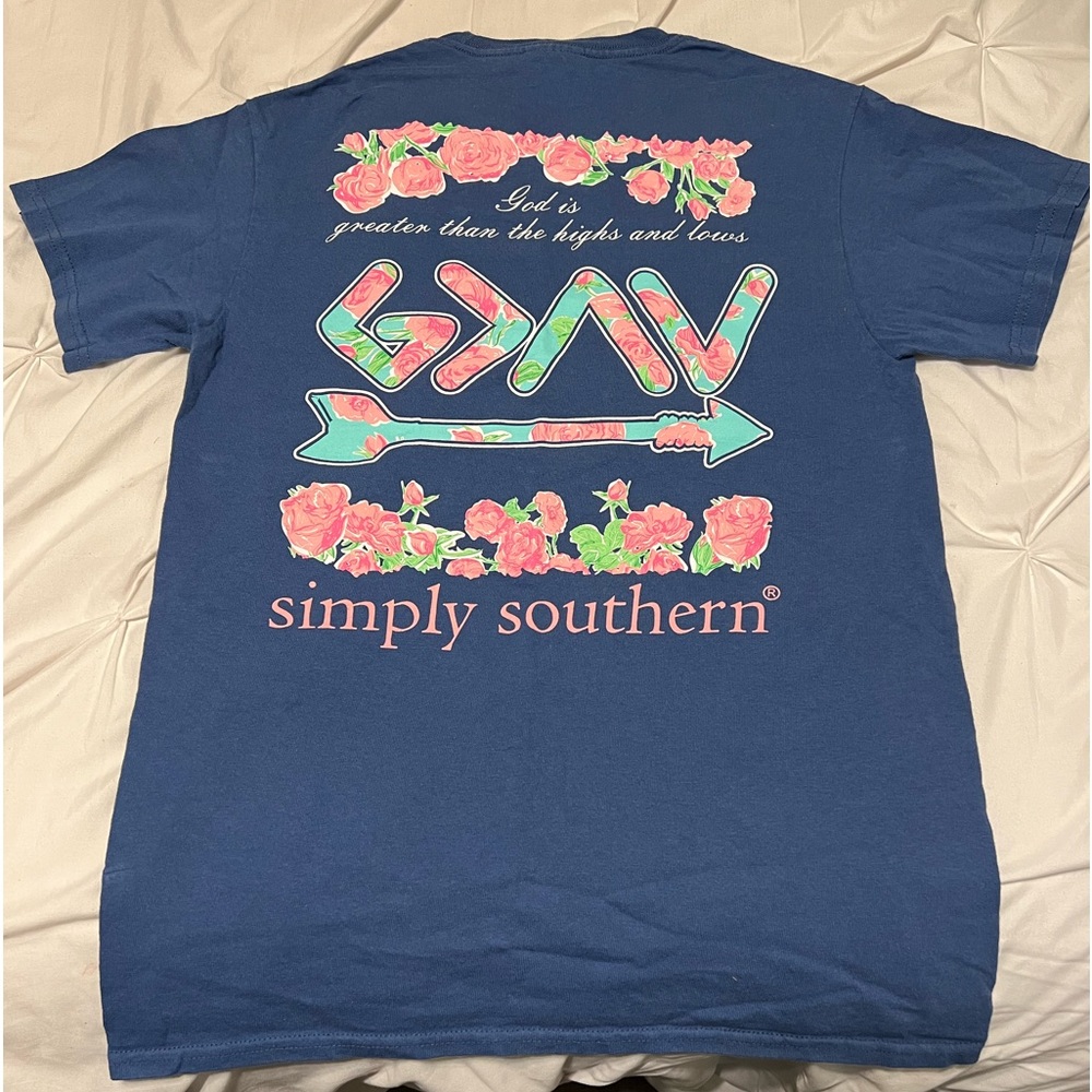 super cute bluish purple simply southern tee